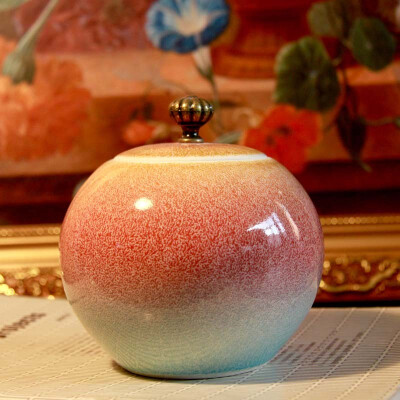 彩色窑变釉 陶瓷茶叶罐
