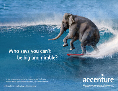 accenture AD, big and nimble elephant