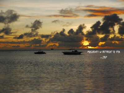 马尔代夫 W RETREAT&SPA（宁静岛）夕阳（原图）——2011.12.11大宝&PP @芭妲芭妲