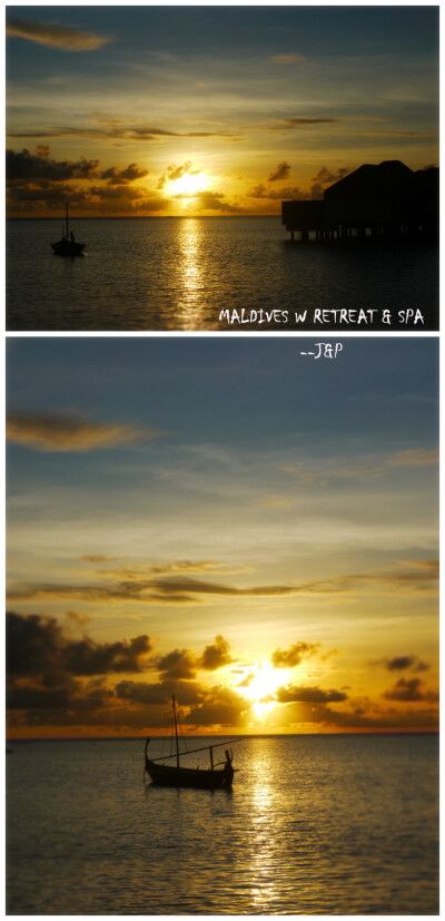 马尔代夫 W RETREAT&SPA（宁静岛）夕阳（原图）——2011.12.11大宝&PP @芭妲芭妲