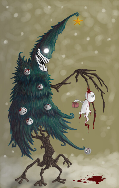 Unlucky and the chrismas tree.....merry Chrismas!!!!