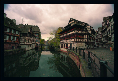 Sad | river, medieval, France, Strasbourg