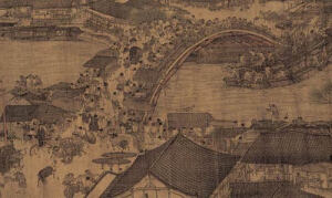 北宋·张择端《清明上河图》《清明上河图》画卷，北宋风俗画作品。传世名作、一级国宝。《清明上河图》是中国绘画史上最著名的作品之一，不但艺术水平高超，而且围绕着它还流传下来许多有趣的故事。 这幅画描绘的是汴京清明时节的繁荣景象，是汴京当年繁荣的见证，也是北宋城市经济情况的写照。通过这幅画，我们了解了北宋的城市面貌和当时各阶层人民的生活。《清明上河图》具有极高的史料价值。