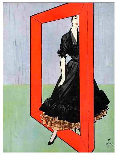 Fashion illustration by Rene Gruau, 1947