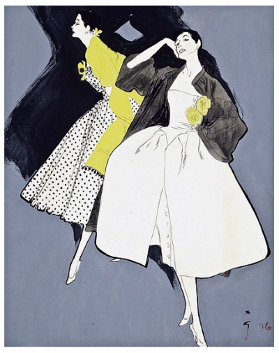 Shadow Play, illustration by Renè Gruau, ca.1950