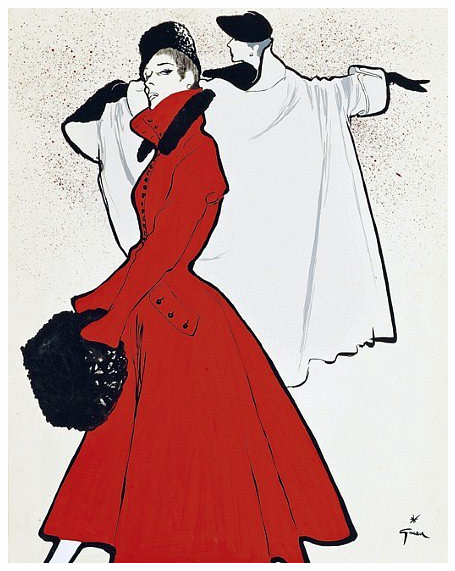 The Red Coat, by Renè Gruau, ca. 1950