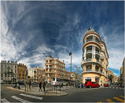 Cannes in perspective | Cannes, people, street, houses