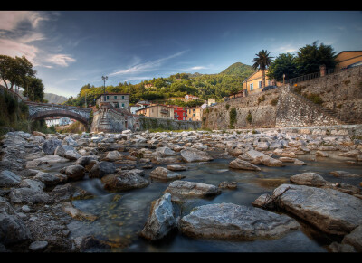 Seravezza | river, bridge, hdr, Italy, Seravezza