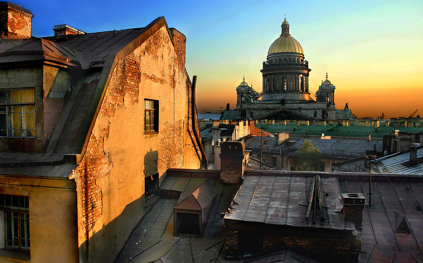 The sun goes down in this City like this... | dusk, Rome, cathedral, roof