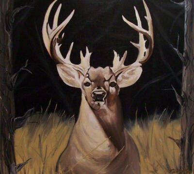 Big Buck Paintings Painting by Mikayla Henderson