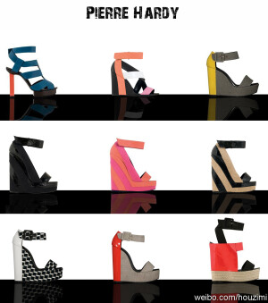 Pierre Hardy SS 2011 Shoes Color piece and line cutting combination of Wedge.