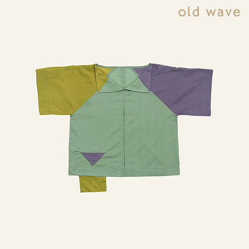 【退浪潮 old wave】拼色短袖衫 女款