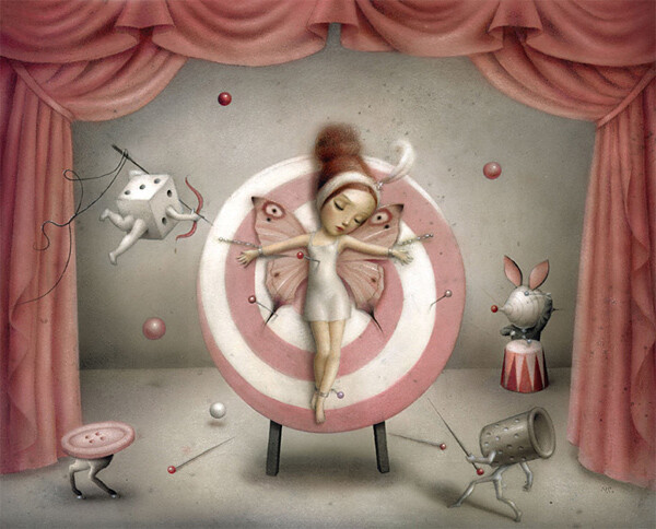 Nicoletta Ceccoli，意大利女插画师，从1995年起已绘制超过30本儿童读物的插画，2001年被评为意大利年度最佳插画师，她的作品充满幻想、魔术、奇怪的生物和有如娃娃般的人物