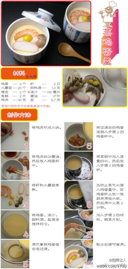 【美味茶碗蒸】清淡美味又有营养，日本料理中也经常见到，多吃也不怕胖哦