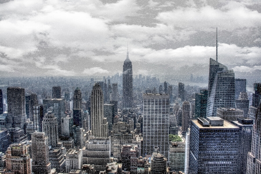  "Snowing in New York at Xmas - HDR - Empire State"