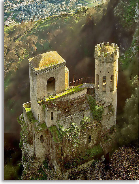 西西里岛，意大利 Erice 的城堡