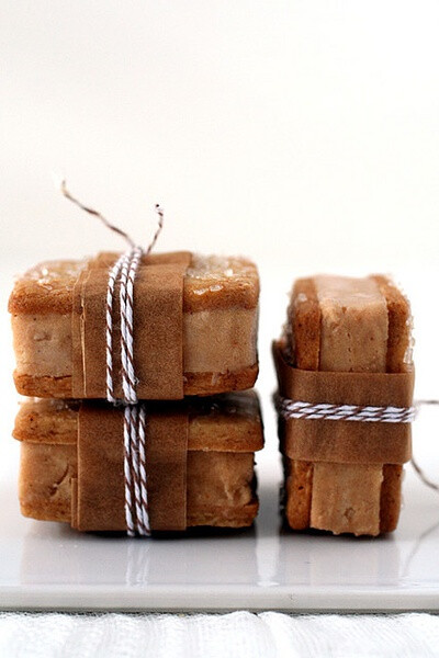 pumpkin and gingerbread ice cream sandwiches