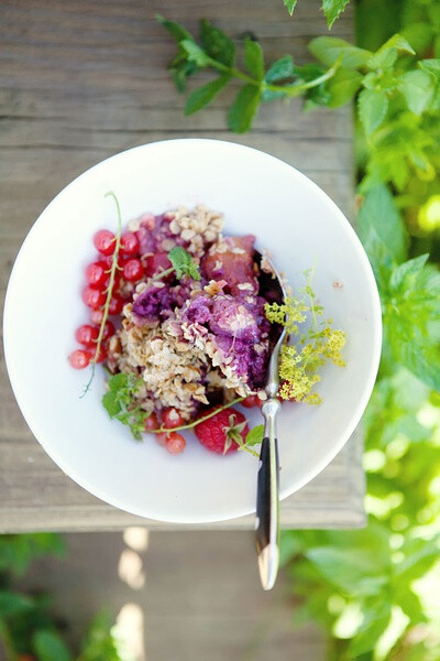 summer berry crisp in Vermont