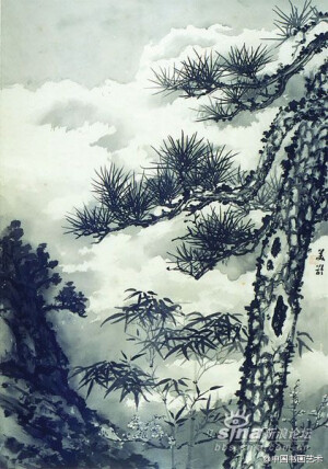 宋美龄 国画 欣赏 --- 宋美龄擅长山水和花卉，她的山水早年曾临摹历代名迹，到台湾后，由于她经常从台北故宫博物院借出古代名画临摹。她的绘画讲究布局、用色和意境。