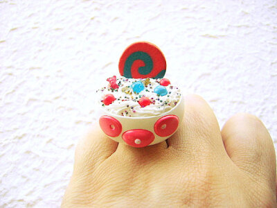 Kawaii Food Ring Ice Cream Panda Candy