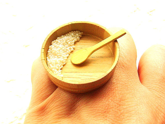 Sushi Rice Ring Kawaii Miniature Food Jewelry