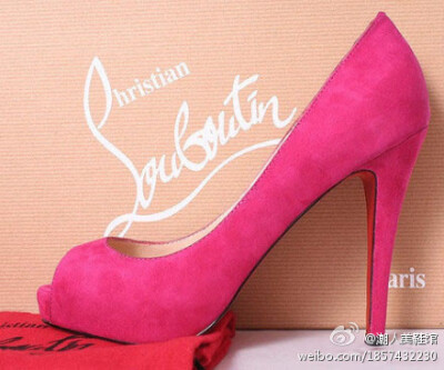 Christian Louboutin 玫红色绒面~米粒！