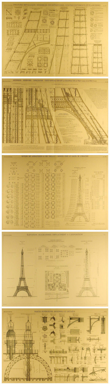 爱的埃菲尔铁塔，原来图纸是这样的