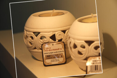 出口日本烛台 复古镂空浮雕白色陶瓷烛，工艺超赞