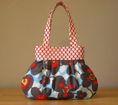 Amy Butler Fabric / Pleated Handbag / Purse