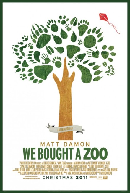 Cr. 【海报设计】马特·达蒙新片《We Bought a Zoo》（我家买了动物园）的一幅预告海报，设计来自美国设计公司Arsonal