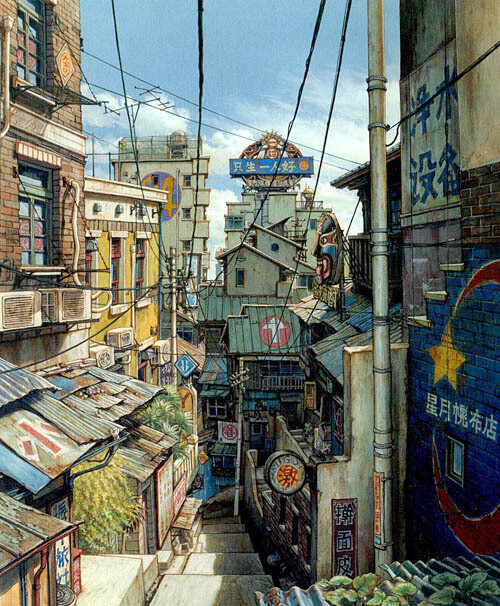 漫画大师松本大洋作品：恶童（Tekkonkinkreet）场景..