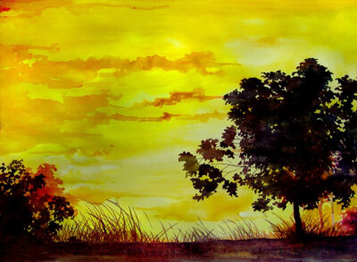 Sunset watercolour