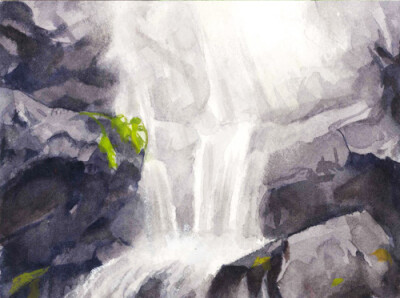 waterfall watercolour