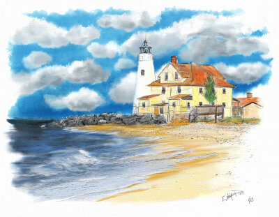 Lighthouse - watercolour