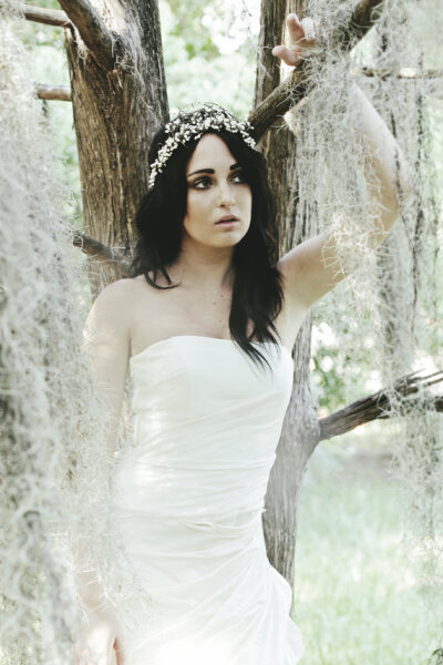 woodland bridal tiara with ivory berries