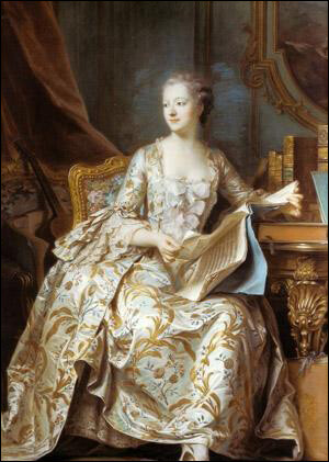 《蓬帕杜侯爵夫人像》 拉图尔 这位侯爵夫人本是路易十五的情妇，那一时代艺术家们的保护者。她的高雅与傲慢，细腻与成熟。