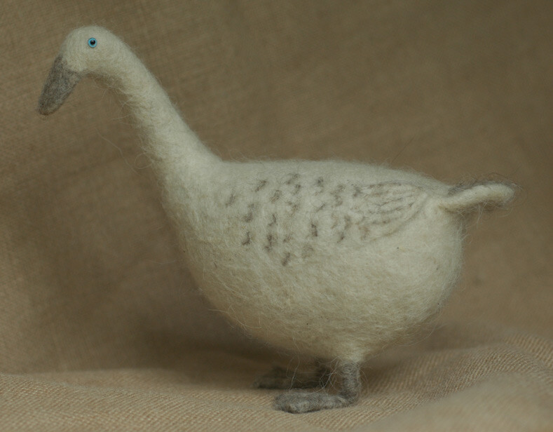 needle felted goose/by ~vriad-lee