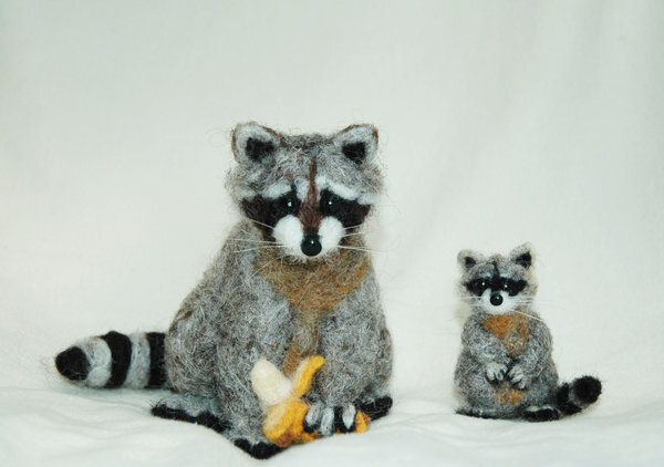 ooak Needle Felted Raccoon 2/by ~amber-rose-creations