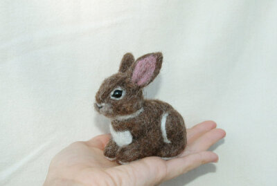 Needle Felted Bunny Rabbit/by ~amber-rose-creations