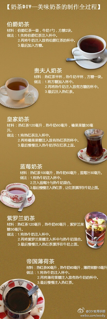 【奶茶DIY——汇集各种美味奶茶的制作全过程】厌倦了奶精与香精调制的奶茶？不如亲手制作真正的奶茶