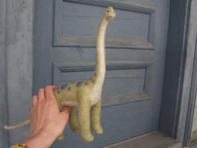 Needle Felted Bronchiosaurus2/by ~feltAlizaEntirely