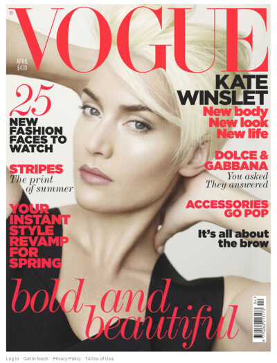 凯特温斯莱特(Kate Winslet}英国著名杂志“时尚British Vogue