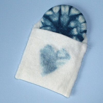 亚麻镜子 Indigo Shibori Handbag Mirror