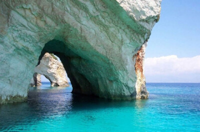 希腊 Blue Cave, Zakynthos Island 。