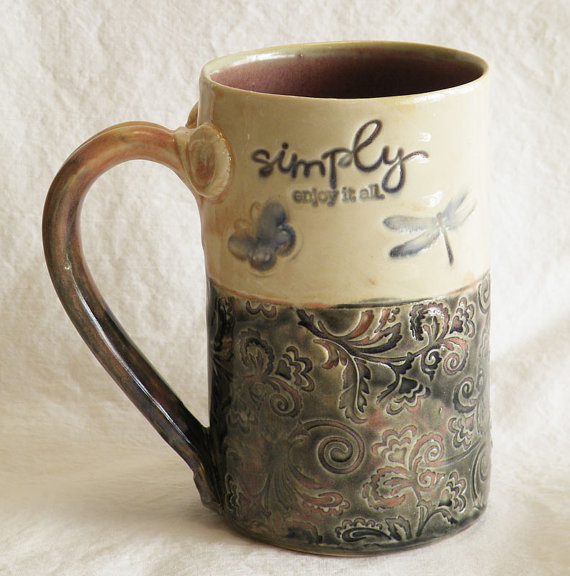 ceramic butterfly mug