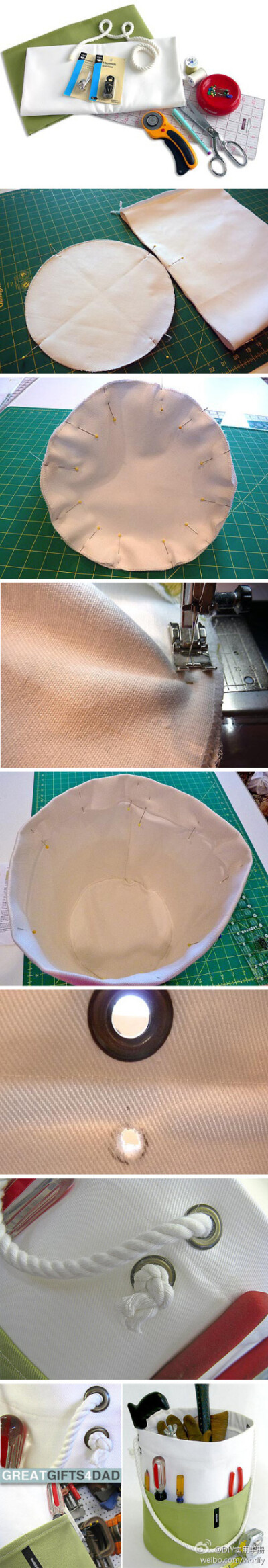 简单易做的工具收纳布篮筐