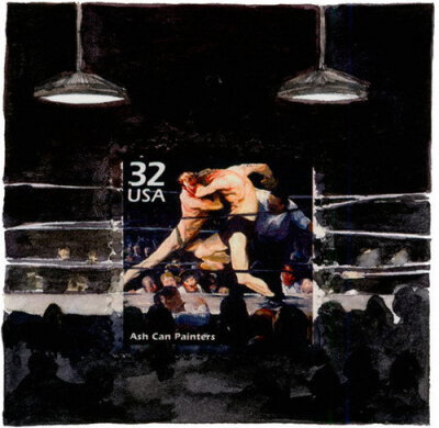 每张“邮票画”的创作过程，都是从真实的小邮票开始的。把邮票贴在白纸上作为画面主题，用水彩和水粉来绘制扩大的场景。