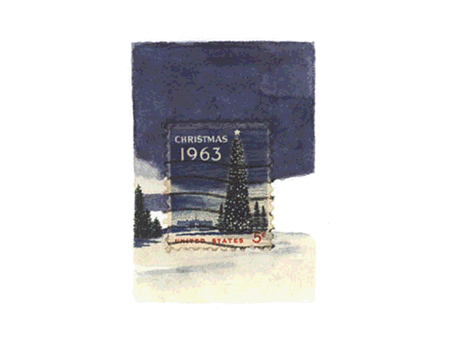 每张“邮票画”的创作过程，都是从真实的小邮票开始的。把邮票贴在白纸上作为画面主题，用水彩和水粉来绘制扩大的场景。