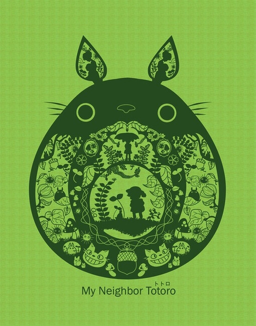 绿色剪纸龙猫