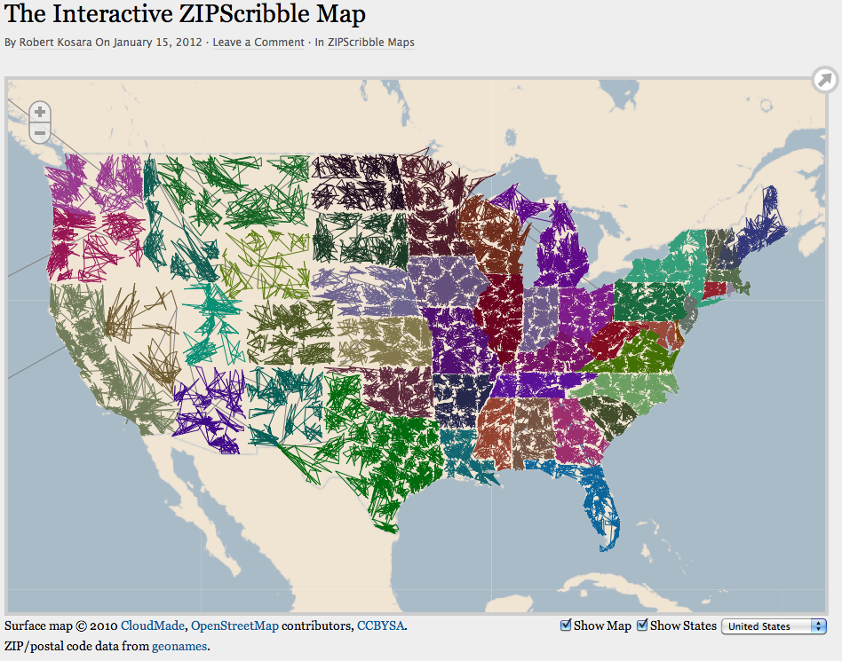 The Interactive ZIPScribble Map